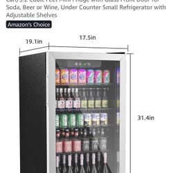 Glass Door Mini Fridge (under Counter) $150