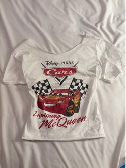 Lightening McQueen Licensed Disney Cars Off The Shoulder Shirt For Woman