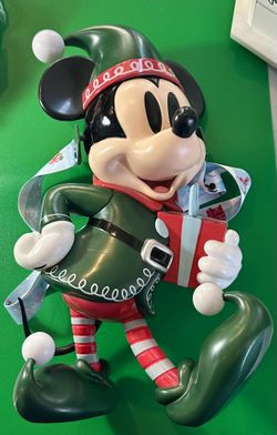 Disney Parks Mickey Mouse Elf Christmas Popcorn Bucket Holiday 14" Strap 2024