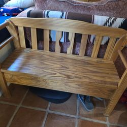 Wooden Bench With Storage Seat