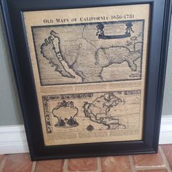 Vintage Print Of Map Of California 