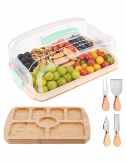 Bamboo Charcuterie Board Set with Lid and Tools
