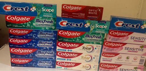 crest and Colgate toothpaste