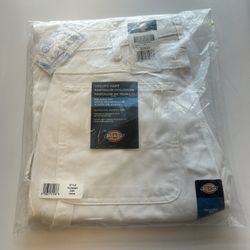 Dickies White Utility Pants,Relaxed Fit, 32x34