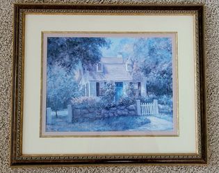 Dorothy J.  Ramsey 24.5" × 21" Framed "Cape Cottage Inn" 
