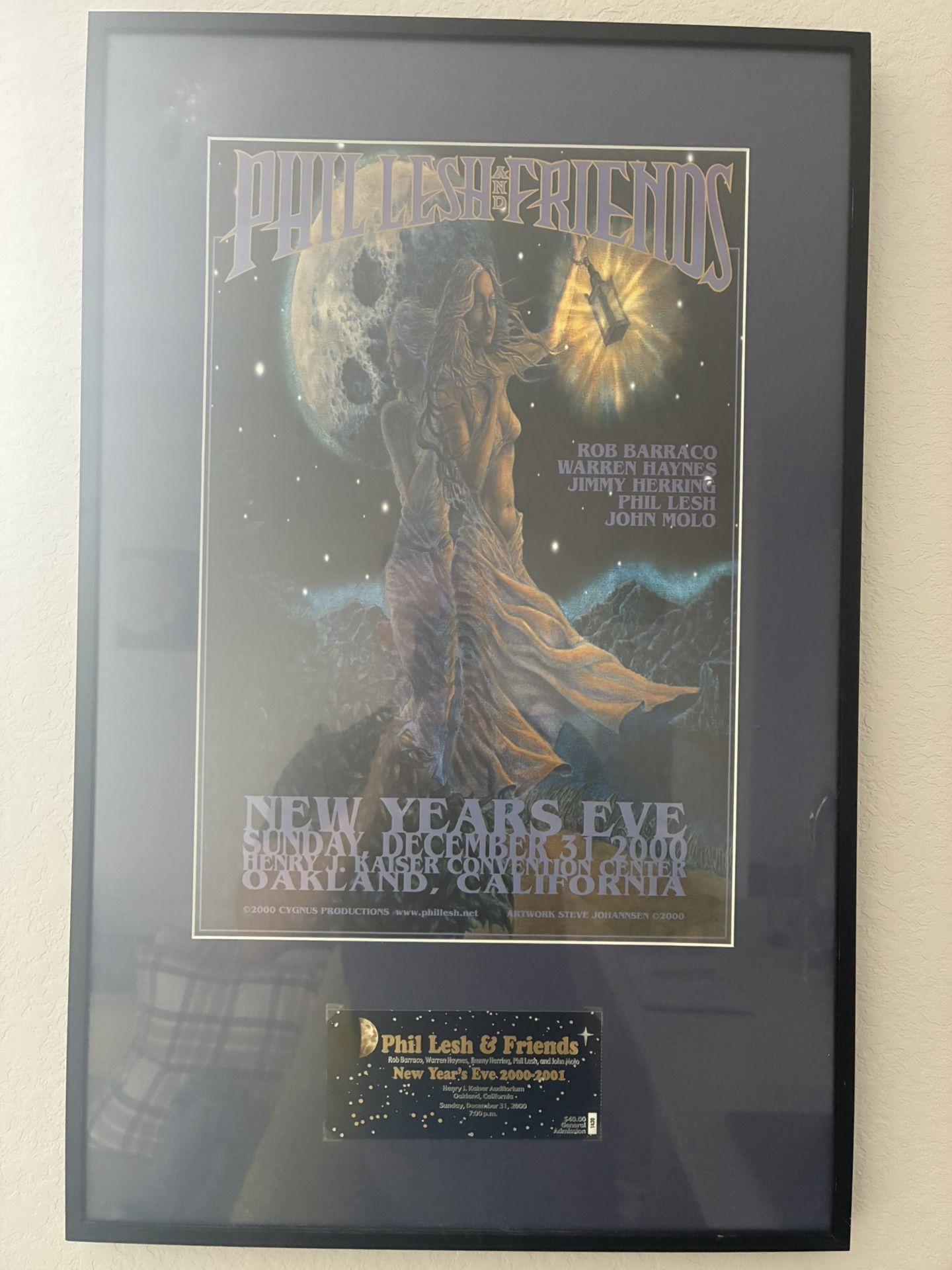 Phil Lesh & Friends NYE 2000 Framed Poster With Ticket Stub