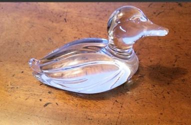 Vintage Weighted Glass Duck