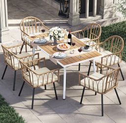 Outdoor Dining Table With Chairs And Backless Bench
