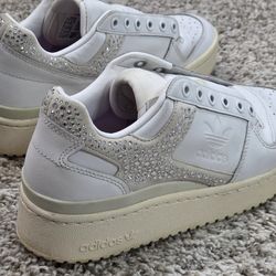 Elevate your sneaker game with these stunning Adidas Originals Forum Bold "Swarovski Style" Platform Sneakers. These aren't your average Forums—they f