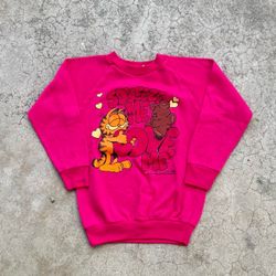True Vintage 1978 Garfield Jim  Davis Youth Kids Crewneck Sweater Youth Medium 10-12