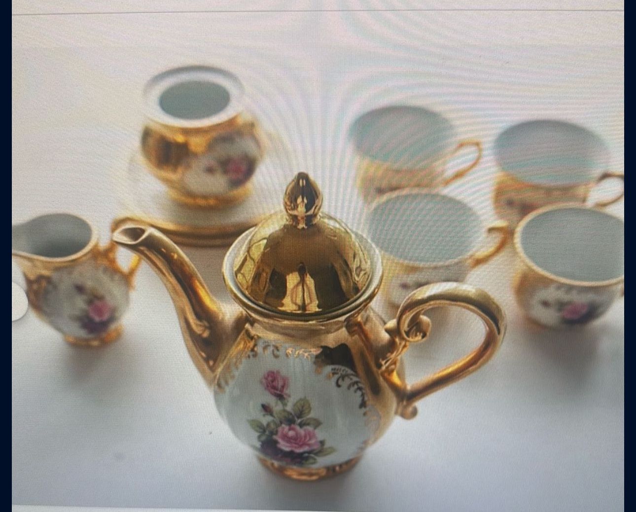 Vintage Handarbait 24kt. Gold Bavarian Fine China Tea Service Set
