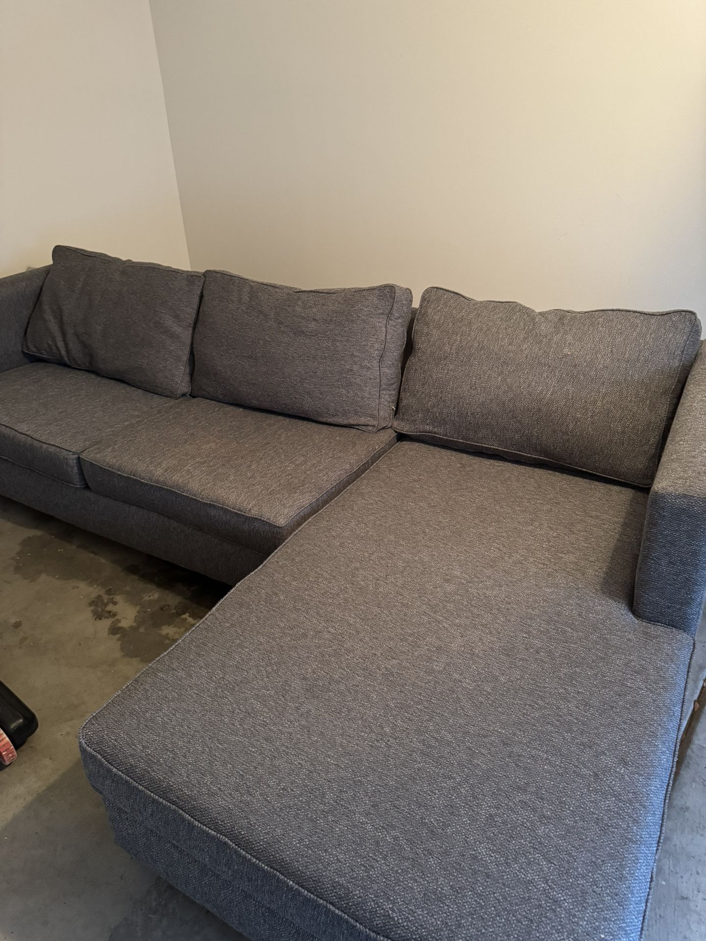 Grey Three Piece Sectional Couch
