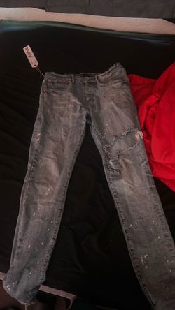 Purple Brand Distressed Gray Jeans