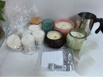 Take all 10 candles, melting pitcher, molds, candle wicks and holders candle making kit and candles take all for price listed