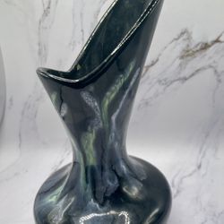Royal Haegar Vintage 1960’s Black Drip Glase Vase 413 USA