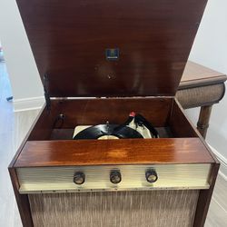 Vintage Emerson Record Player Side Table