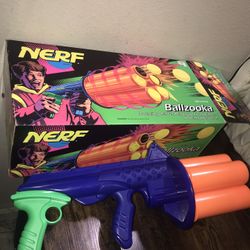 Vintage 1994 Kenner NERF Ballzooka Pump Action Barreled Toy Gun 1 Ball w/Box