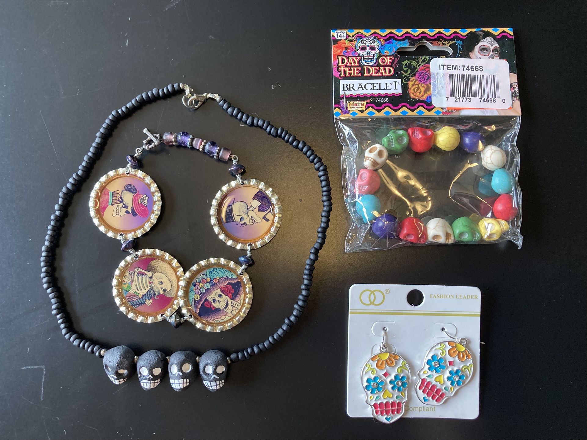 Day Of The Dead Jewelry Set, Dia De Muertos