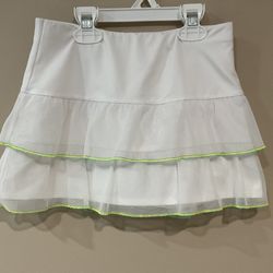 Lucky in Love Girl’s White Layered Skorts, Size M (10-12)