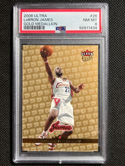 2006-07 Fleer Ultra LeBron James #26 Gold Medallion PSA 8 NM-MINT