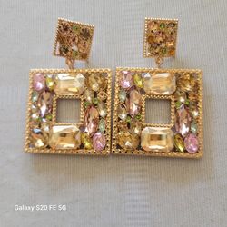 Bejeweled Champaign Party Earrings 
