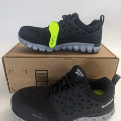 Reebok Men's Rb4041 Sublite Cushion Safety Toe Athletic Work Shoe Black Size  4