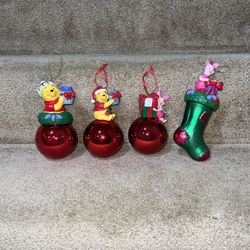Disney Christmas ornament set of 4 Winnie the Pooh Eeyore Piglet