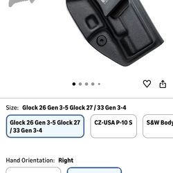 Glock 26 IWB Holster