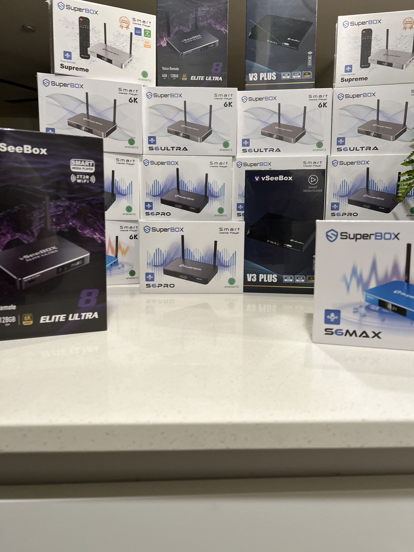 SuperBOX Super box S6 Models Max, Pro, Ultra, Supreme & Vsee Models V3 plus Vsee Elite ultra 8 wholesale available