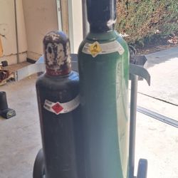 2 Full Tanks Oxygen And Acetylene With Dolly  $240 or Best Offer