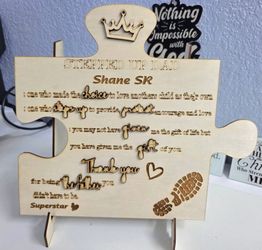 Custom Engraved Wooden Plaque – Stepdad Gift ❤️