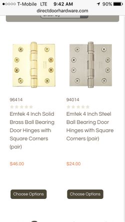 4"x4"Brass Ballbearing hinges. 50 pair @ $15.00 EACH Pr