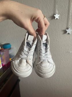 All white high top toddler vans