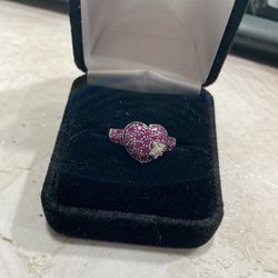 14k .03ctw Ruby Heart Ring