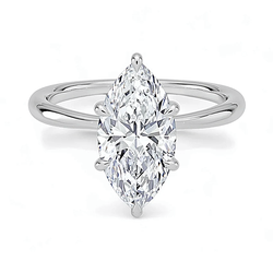 1.00 Carat White Gold Solitaire Engagement Ring with IGI Certified Marquise Cut Lab Grown Diamond.