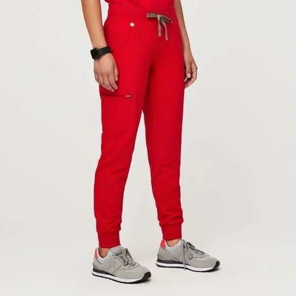 Figs Zamora Jogger Pants Pop Red Limited Edition