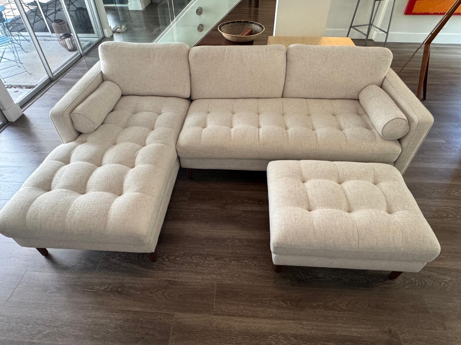 Castlery Madison Chaise Sectional Sofa with Ottoman