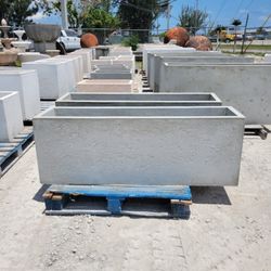 Concrete Large Rectangular Planters / Cement Backyard Patio Garden Planter Pots