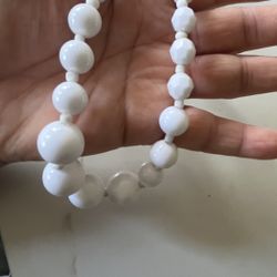 white resin beaded necklace