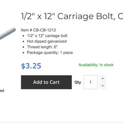 10”-12” Carriage Bolts 