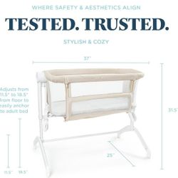 Baby Delight Beside Me Wink Bassinet | Bedside Sleeper | 7-Position Height Adjustment | Organic Oat