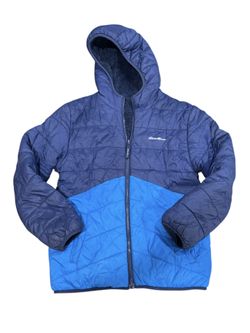 Eddie Bauer Youth Hooded Jacket in blue.