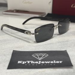 Cartier Black Buffs Black Tint Silver 