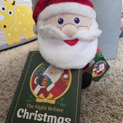 Santa Plush Toy w Book