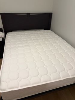 Queen size bed frame with mattress