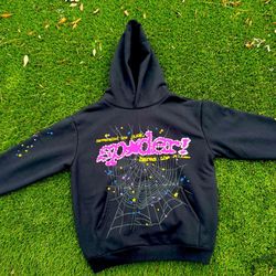 BLACK SP5DER HOODIE 