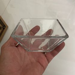 41 small square glass bowls