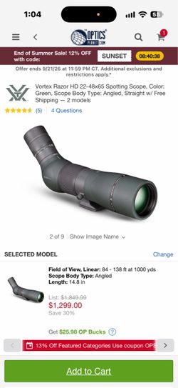 Vortex Razor Spotting Scope
