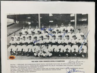 1952 New York Yankees World Champions Autographed