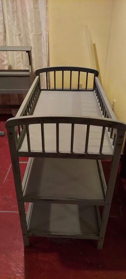 Soild oak baby blue changing table